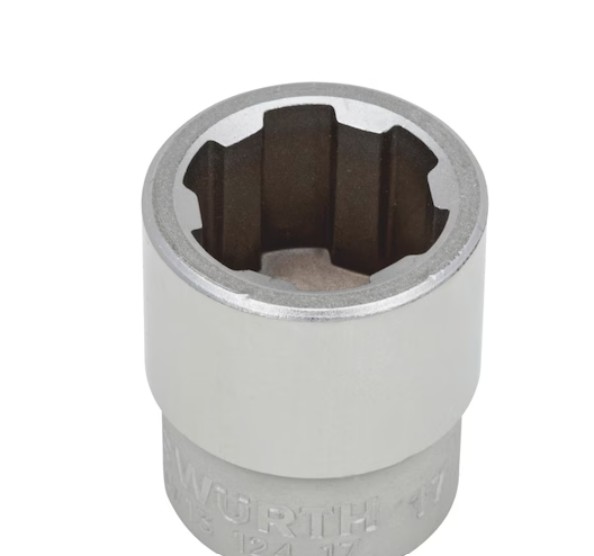 3/8 inch socket wrench, 6-point, short, 9mm